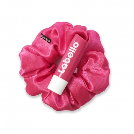 Prémium minőségű, pink színű szatén selyem scrunchie / hajgumi. Átmérője kb. 12 cm
