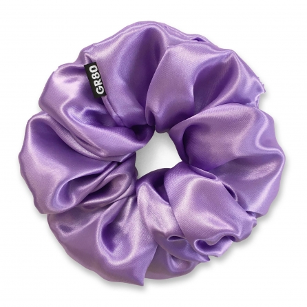 Órás méretű, levendula lila színű, prémium minőségű selyemszatén hajgumi scrunchie