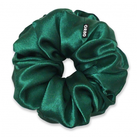 Óriás fűzöld selyem hajgumi (scrunchie) prémium minőségű szaténból. Átmérője kb. 16-17 cm