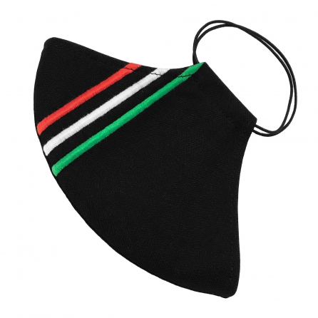 Magyar nemzeti hímzéses maszk, 3 rétegű, PP szűrős, fekete színű