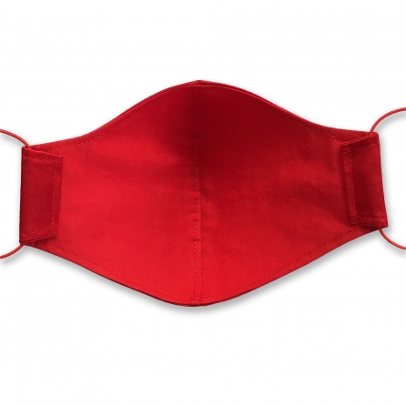 Piros selyem szájmaszk, szűrőbetéttel, állítható fülpánttal