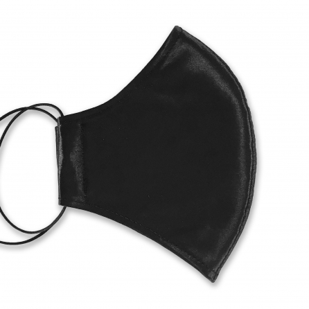 Fekete selyem arcmaszk, szűrőbetéttel, állítható fülpánttal